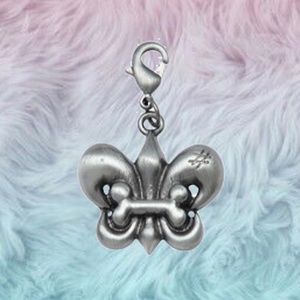 Underground Hound Fleur De Lis Bone Collar Charm